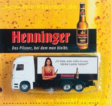 Henninger Ich finde, jeder sollte ein paar kleine Laster haben, mit Frau und Flasche