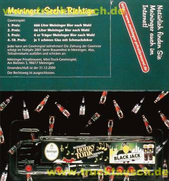Meininger 2000-September, Black Jack und Honky Tonk, mit Raben, Logo und 2 Gläsern- Aufl. 30.00