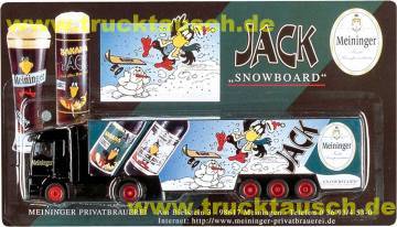 Meininger 2001-Januar, Jack Snowboard, mit Raben im Schnee, 2 Flaschen und Logo- Aufl. 15.000