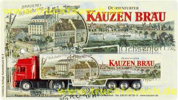 Kauzen Bräu (Ochsenfurt) Nr.8, mit historischer Brauerei-/ Stadtzeichnung