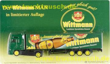 Wittmann (Landshut) immer gleich gut, mit schräger Flasche und Logo