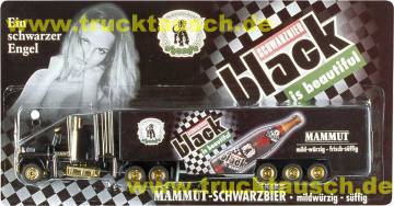 Mammut (Sangerhausen) Black is beautiful, Schwarzbier, mit Logo und schräger Flasche
