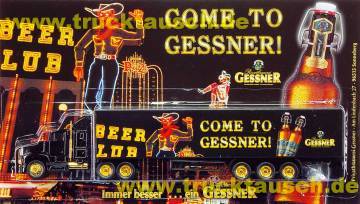 Gessner (Sonneberg) Come to Gessner! mit Las Vegas Plaza Leuchtreklame und 2 Bügelflaschen