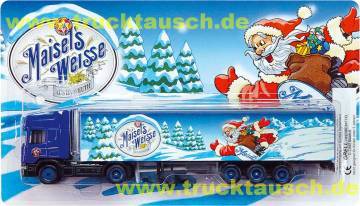 Maisels (Bayreuth) Weisse - mit Weihnachtsmann auf Snowboard und Logo (Weihnachten 2001)