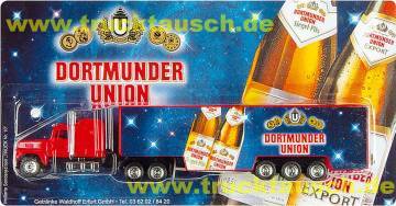 Getränke Waldhoff Nr.10, Dortmunder Union mit 2 schrägen Flaschen (Siegel-Pils und Export)