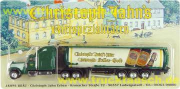Jahns Bräu (Ludwigsstadt) Christophs Zwickl und Keller-Gold, mit 3 schrägen Bügelflaschen