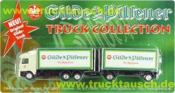 Gilde Brauerei (Hannover) Pilsener, Das Hopfenfrische, mit grünem Rahmen und Logo