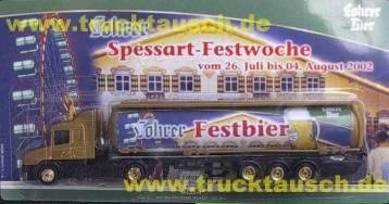 Lohrer Bier Festbier, Spessart-Festwoche 2002, mit Haus und Riesenrad