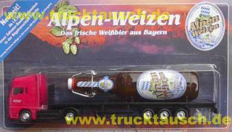 Alois Wallner Privatbrauerei, Unteralp Nr.01, Alpen Weizen, mit liegender Bügelflasche