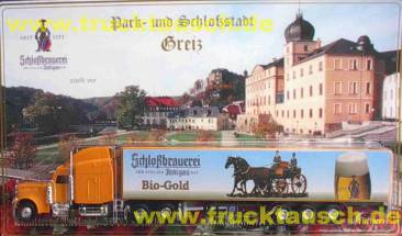 Schloßbrauerei Fattigau XL, Bio-Gold, mit Kutsche und Glas, Greiz auf Blister- Aufl. 5.000