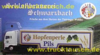 Schwarzbach Schlossbrauerei, Hopfenperle Pils, mit Logo, Hopfen und Gerste