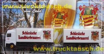Schlesische Landbier-Brauerei mit großem Logo und Schriftzug