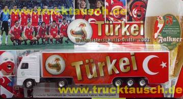 Falkner Bad Bergenstadt Türkei, Fußball-WM-Dritter 2002, mit Mannschaftsfoto auf Blister