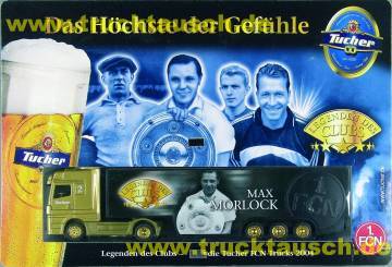 Tucher 1.FCN, 2/4, Legenden des Clubs, Max Morlock, mit plastischem Logo