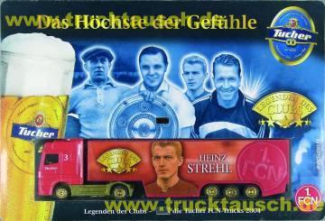 Tucher 1.FCN, 3/4, Legenden des Clubs, Heinz Strehl, mit plastischem Logo