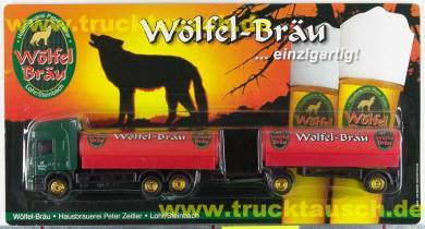 Wölfel-Bräu (Zeitler, Lohr) mit 2 Logos, Wolf auf Blister