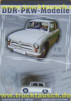 DDR PKW Modelle Nr.10, AWZ P70 Limousine, 1/64- Aufl. 1.600