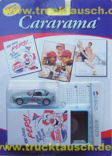 Pepsi - Cararama Kalender 2005 20/24, BMW Z4 Hard Top, Bj. 2002 (1/72) mit Blechdose