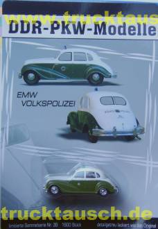 DDR PKW Modelle Nr.39, EMW 340-2 Limousine Polizei, 1/64- Aufl. 1.600